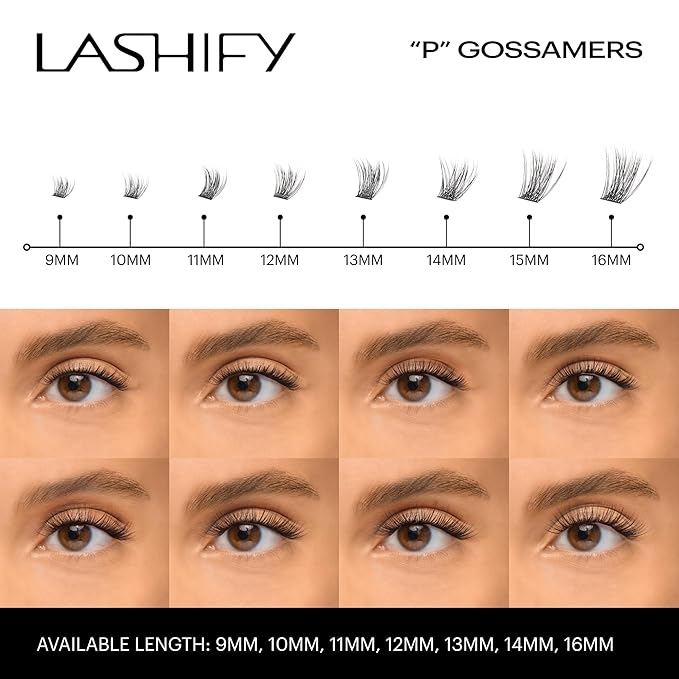 Lashify Plushy 11mm Gossamer Lashes in Black, Easy DIY False Lashes for a Voluminous Yet Still Natural Look