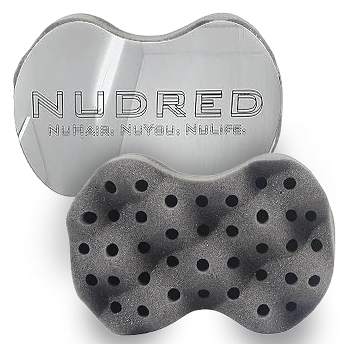 Hair Sponge for Black Men and Women, Hair Twisting Sponge, Barber Curling Care Tool, Brushes for Curling Afro Style Dreads, Curls, Coils & Twists, Curl Sponge Brush (Silver, Convoluted)