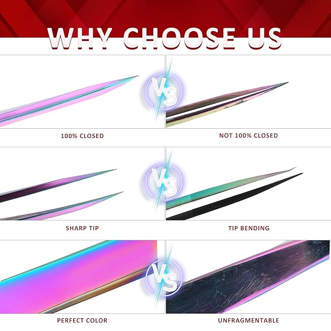 Lash Eyelash Extension Tweezers Set 4Pcs,Professional Eyelash Applicator Tool,Straight and Curved Precision Stainless Steel Tweezers Lash Extension Supplies(Black Gold)