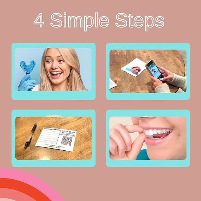 Custom Clear Dental Retainers Made in The USA Ortho Lab | at Home Kit for Perfect Custom Fit Great for Replacement Retainers Fast Turnaround Time (Upper & Lower Set)