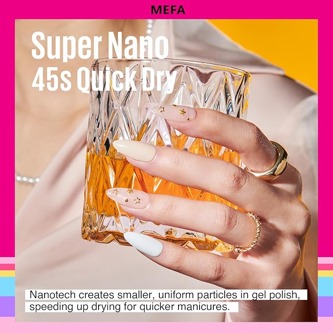 MEFA 35 Pcs Gel Nail Polish Set, 32 Colors Spring Collection Gel Nail Polish Pink Green Nail Art Manicure DIY Home Gifts for Women Girls Beginners