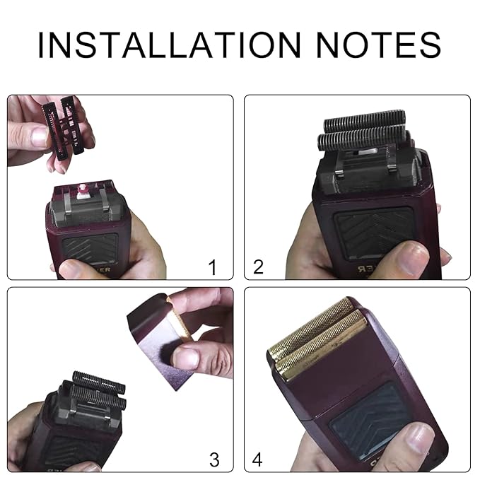 Professional 5 Star Series Finale Shaver Replacement Foil and Cutter Bar Assembly Compatible with wahl Shaver Foil 7031-100, 7043-100 Super Close Shaving Replacement Heads (red)