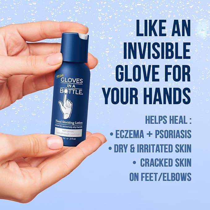 Gloves in a Bottle Shielding Lotion for Dry Itchy Skin 2 ounce, Pack of 3