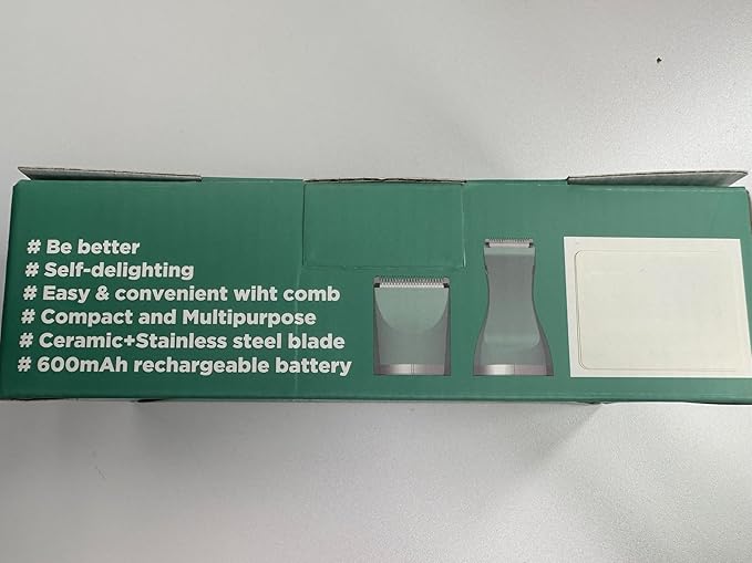 Manscape Bikini Trimmer for Men and Women,IP7X Waterproof Wet/Dry Groin Shaver,Electric Ball Trimmer Pubic Hair Trimmer Shaver,Snap-in Ceramic Blades,Green