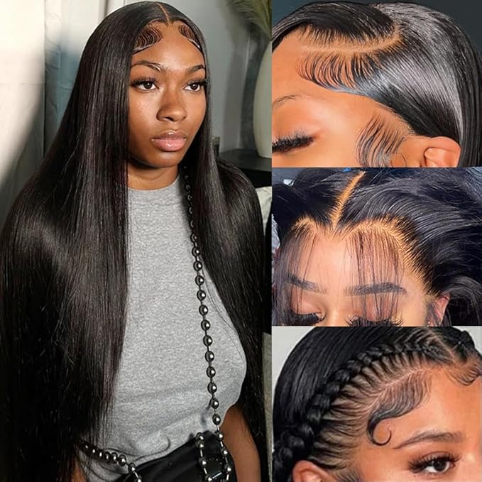 13x6 Straight Frontal Wigs Human Hair 180 Density 13x6 HD Lace Front Wigs Human Hair with Baby Hair Straight Glueless Wigs Human Hair Pre Plucked for Women 26 Inch