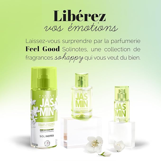 SOLINOTES Jasmine Flower Perfume for Women - Eau De Parfum | Delicate Floral and Soothing Scent - Made in France - Vegan - 1.7 fl.oz