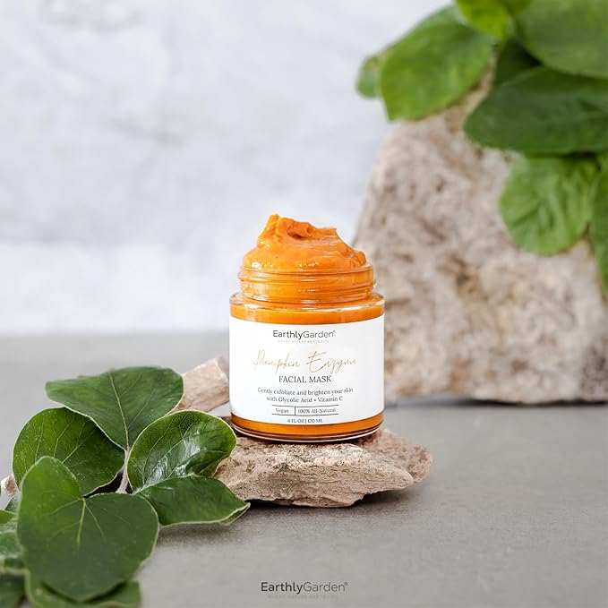 Pumpkin Enzyme Exfoliating Face Mask | Vegan, Anti-Aging Skincare Facial Treatment for Women | Moisturizing + Hydrating | Brighten Dullness + Dark Spots | All Skin Types (4 oz., 1)