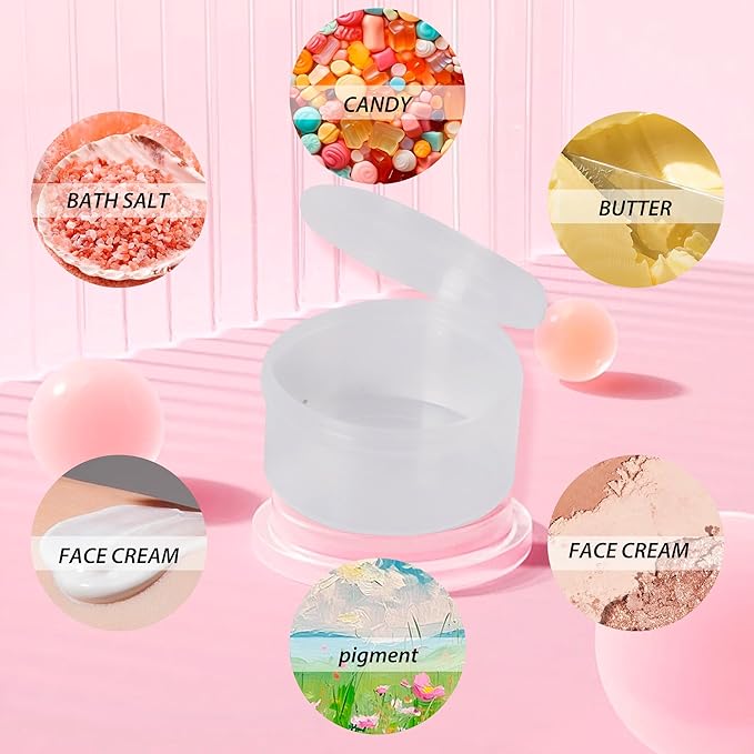 8pcs plastic cosmetic jar 20g/20ml clear case with snap lids portable,Travel Storage Cosmetic Samples Beauty Products Mini Containers with Lids, Airtight Cosmetic Containers with Lids