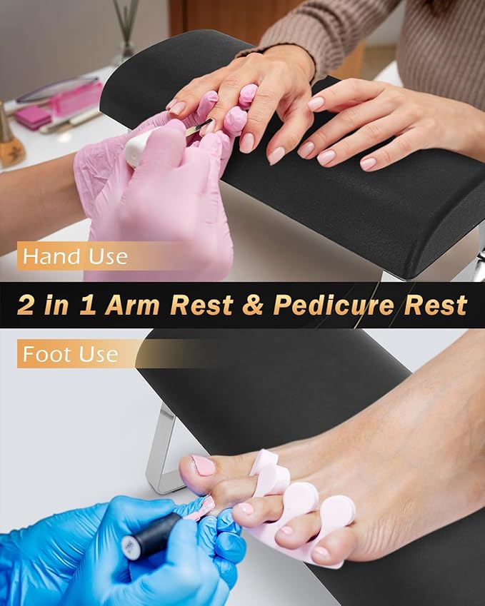 Nail Arm Rest Pedicure Foot Rest, Thickened Nail Hand Rest Pillow Manicure Pedicure Rest Cushion Salon Spa Use, Waterproof, Anti Slip, And Durable
