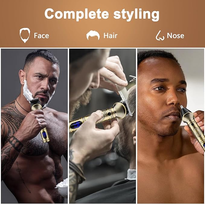 GSKY Professional Hair Clippers, Beard Trimmer for Men Electric Razor, Clippers and Trimmers Set Shavers for Men, Barber Clippers Hair Cutting Kit