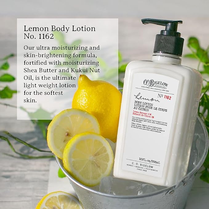 C.O. Bigelow Apothecary Duo - Lemon Hand Care, Hand Soap & Lotion Gift Set of Two - Skin Care for Dry Skin with Moisturizing Lotion & Liquid Hand Wash - 10fl oz Each