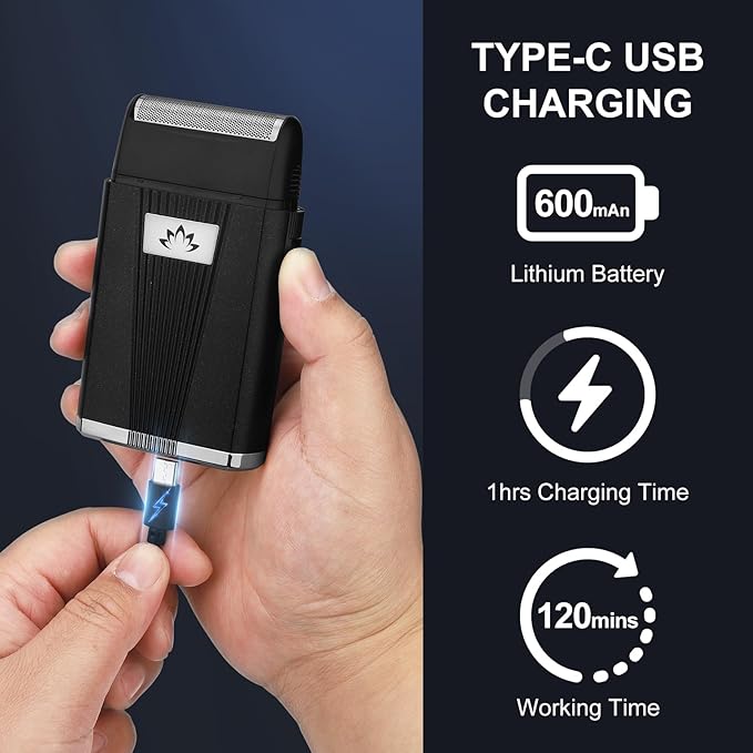 Foil Bald Shavers for Men, Powerful Motor Electric Razor, Head Shavers, Men's Foil Beard Trimmer, Cordless Rechargeable LED Displays