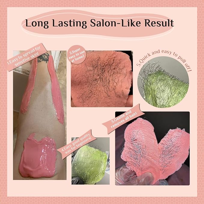 Waxing Kit for Women and Men, GIRLEARLE Wax Warmer Hair Removal at Home with Beads, Multiple Formulas Target Different Types of Sensitive Skin Body, Brazilian Bikini, Eyebrow, Facial
