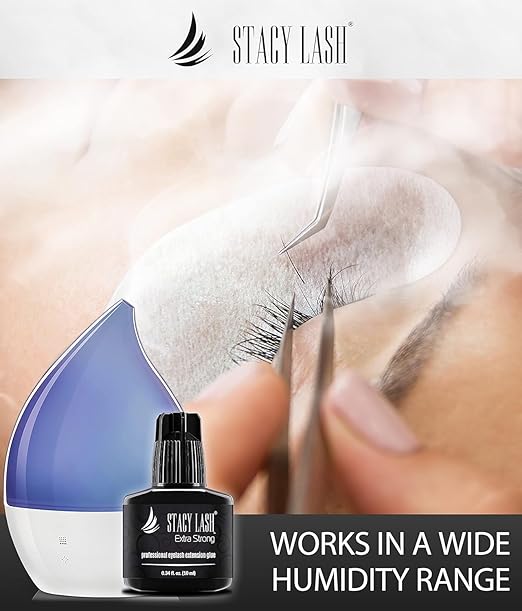 Extra Strong Eyelash Extension Glue Stacy Lash (0.34 fl.oz / 10 ml) / 0.5-1 Sec Dry/Retention – 8 Weeks/Black Adhesive/Professional Supplies