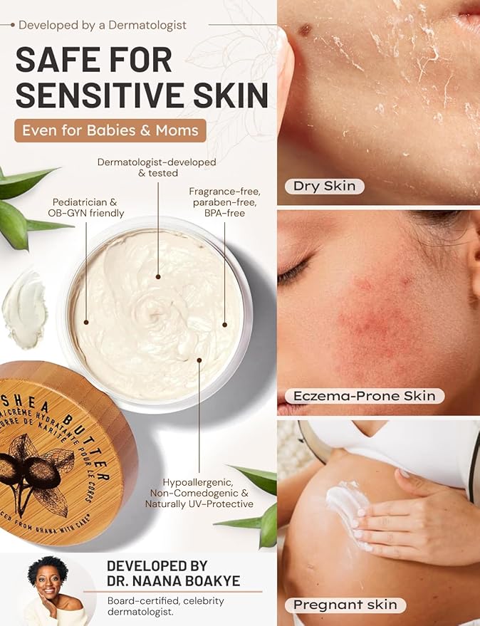 Karité Crème Corps Mini Shea Butter Body Cream | Hydrating Moisturizer for Dry & Sensitive Skin | Dermatologist-Formulated and Approved | Cruelty-free & Hypoallergenic for all Skin Types - 1.7fl oz