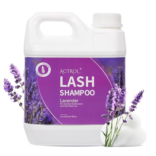 Eyelash Extension Cleanser Lavender 2L Natural Lash Extension Shampoo Professional Eyelid Foaming Cleanser Paraben & Sulfate Free Non-lrritating with Salon and Home Care