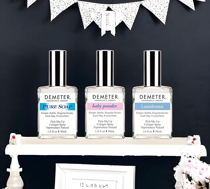 DEMETER Fresh And Clean Collection, Set of 3 Unique Perfumes For Women, Baby Powder, Pure Soap, Laundromat, 1 Oz Each
