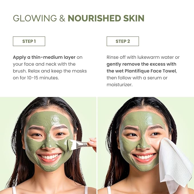 PLANTIFIQUE Korean Skincare Clay Mask – Hydrating Mud Mask with Avocado & Superfoods, Dermatologist-Tested for Face & Body – Vegan, 3.4 Oz/100ml