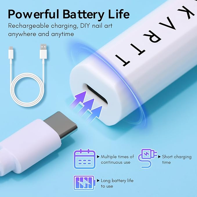 Makartt UV Light for Gel Nails: Handheld Mini UV LED Nail Lamp Portable Lumière Nail Dryer for Curing Gel Polish Nail Glue Rechargeable USB Nail Light with LCD 2 Timer for Fast Drying Home Salon Use