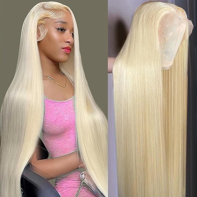 26 Inch Blonde Wig Human Hair 613 Lace Front Wig Human Hair Honey Blonde Straight Lace Front Wigs Human Hair 13x4 HD Lace Front Wigs Human Hair Pre Plucked Glueless Colored Wigs for Women