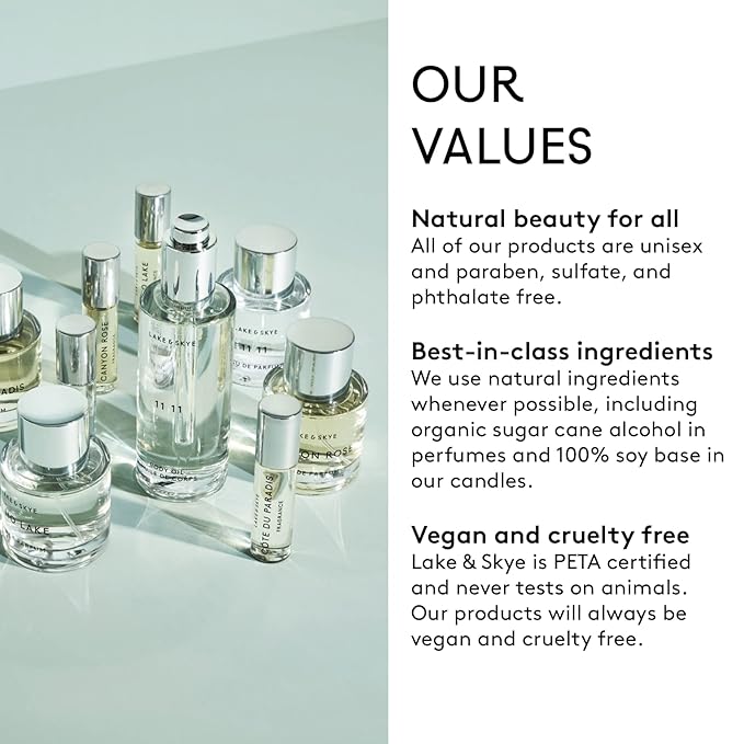 Lake & Skye 11 11 Vanilla Fragrance Oil 0.06 fl oz (2ml), Mini Perfume, Unisex Fragrance, Warm & Sweet Scent, Vanilla and Musk Notes, with Essential Oils, Long-Lasting Fragrance, Travel-Friendly