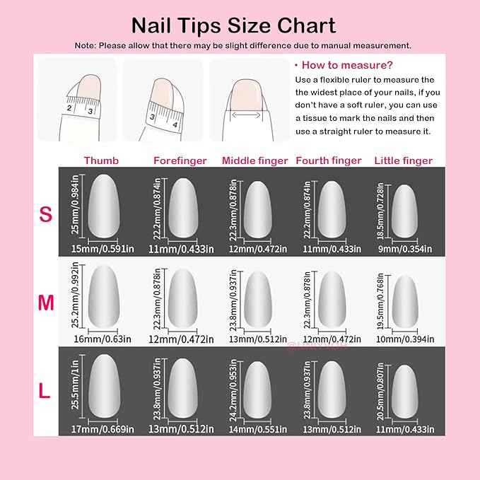 Almond Press on Nails Handmade Medium Long/Stiletto 3D Flower Fake Nail with Designs, Women Reusable False Nails (Golden Rose, S)