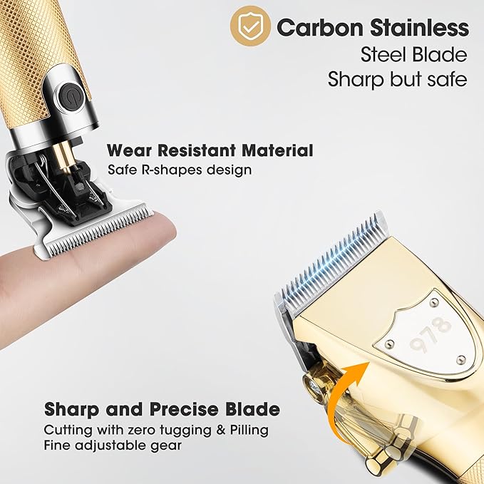 Lanumi Professional Hair Clippers Trimmer for Men Electric Razor Shavers/Beard Trimmer/Rechargeable Clippers and Trimmers Beard Trimmer Barber Kit with Travel Case Clippers for Hair Cutting Gifts