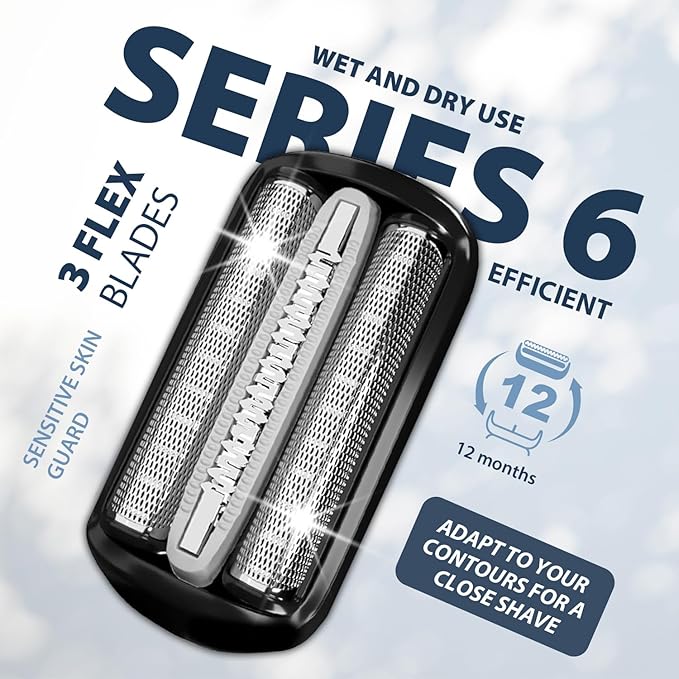 64B Replacement Shaver heads Compatible with Braun Series 6 Replacement Head,suitable for 6120s, 6140cs, 6172cc, and 6175cc