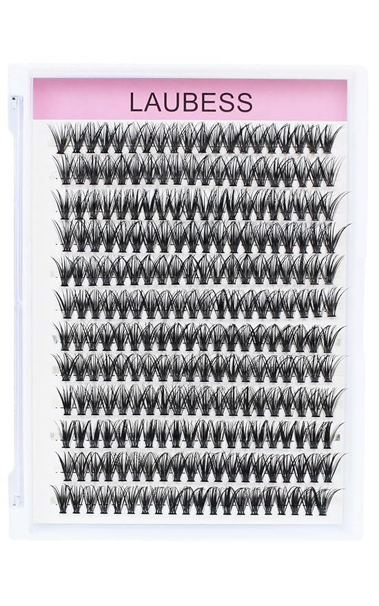 Eyelash Clusters LAUBESS Lash Clusters Individual Lashes DIY Cluster Eyelash Extensions DIY at Home Waterproof Cluster Lashes (40D-D-13)