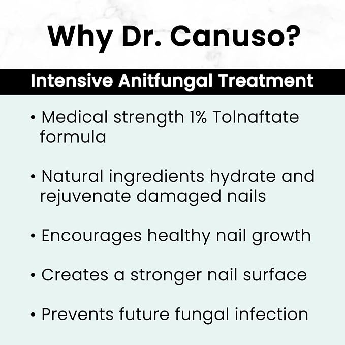 Dr. Canuso Antifungal Nail Treatment, Medical Strength Nail Oil, Nourishing Repair for Damaged Nails with Tolnaftate 1% Solution
