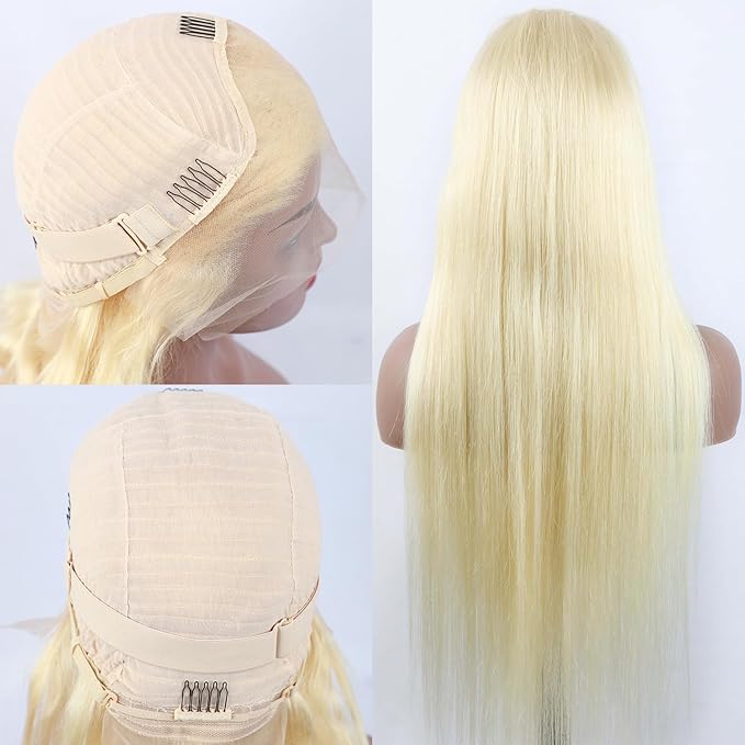 26 Inch Blonde Wig Human Hair 613 Lace Front Wig Human Hair Honey Blonde Straight Lace Front Wigs Human Hair 13x4 HD Lace Front Wigs Human Hair Pre Plucked Glueless Colored Wigs for Women