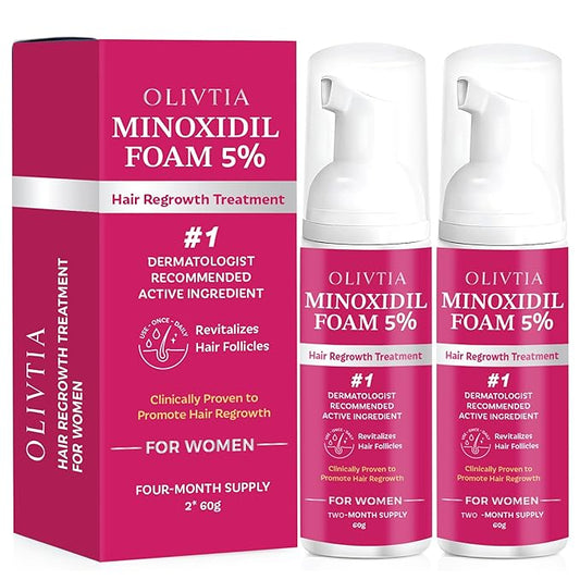 5% Minoxidil Foam for Women Hair Growth: Extra Strength Hair Regrowth Treatment – Revitalize Hair Follicles & Regrow Thicker, Fuller Hair – Hair Loss Solution