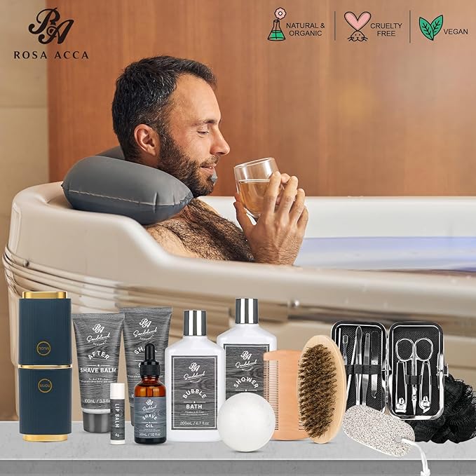Grooming Kit for Men, Mens Gifts Skin Care Set, Beard Kit Skin Care for Men, Gifts for Boyfriend, Bubble Skincare Set, Anniversary Gifts for Men, Dad