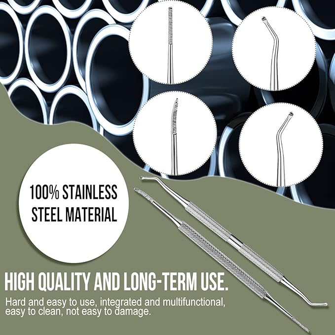 FAMILIFE Manicure Set, Nail Kit 11 in 1 pedicure kit Stainless Steel Mens Manicure Kit Leather Pedicure Tools and 100% Stainless Steel Ingrown Toenail File and Lifter Double Sided with Storage Case