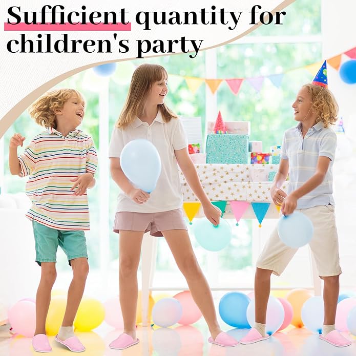 12 Pairs Kids Disposable Slippers for Guests Closed Toe Non Slip Spa Slippers Bulk Soft House Slippers Winter Warm Flip Flops for Boys Girls Travel Hotel Party Indoor Outdoor