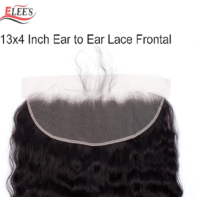 12A Grade Loose Wave Lace Frontal 13x4 Ear to Ear Lace Frontal Closure 20 Inch 100% Unprocessed Brazilian Virgin Human Hair Swiss Lace Frontal 200% Density Pre Plucked With Baby Hair Natural Color