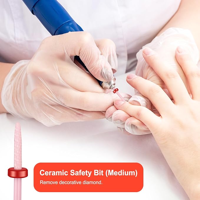 15Pcs Nail Drill Bits Set with Storage Box, 3/32 Inch Tungsten Ceramic Diamond Carbide Nail Drill Bits for Acrylic Gel Polish, Cuticle Efile Remover for Manicure Pedicure