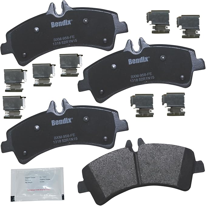 Bendix Priority1 CFM1318 Semi-Metallic Rear Brake Pads for Select Models Dodge Sprinter 3500, Freightliner Mercedes-Benz Sprinter, Volkswagen Crafter Van