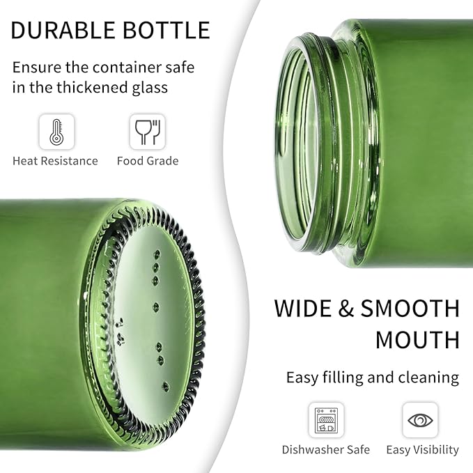 KEYWING 4oz Small Glass Jars with Black Lids, 24 Pack Green Cosmetic Containers Round Glass Jar with Inner Liners for Lotions, Cream, Powders and Ointments