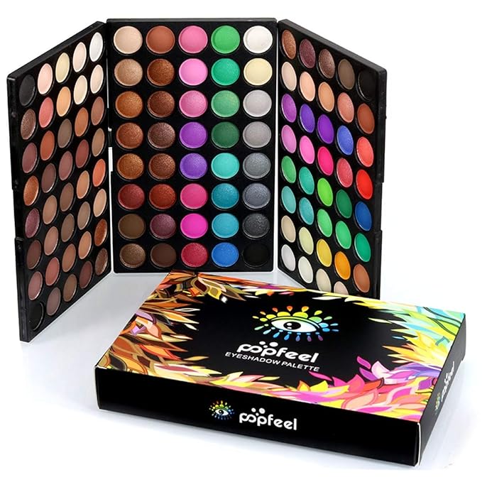 120 Colors Hightlight Eyeshadow Palette Makeup Gift Set, Pure Vie Professional Long Lasting Waterproof Matte Highly Pigments Shiny Shimmers Glitter Makeup Palette Colorful Cosmetic Eye Shadow Pallet#1