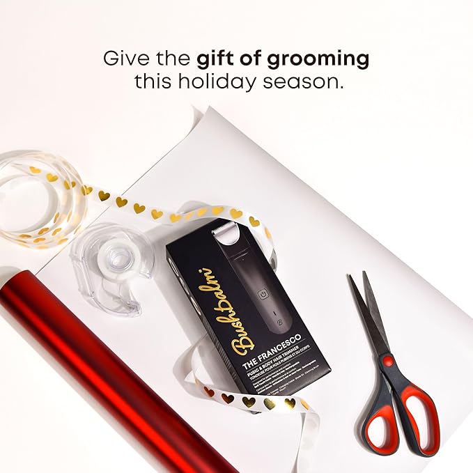 Bushbalm Electric Body Grooming Trimmer for Men, Waterproof, Cordless, Precision Shaver for Chest, Back, and Body Hair – Francesco Trimmer - Black