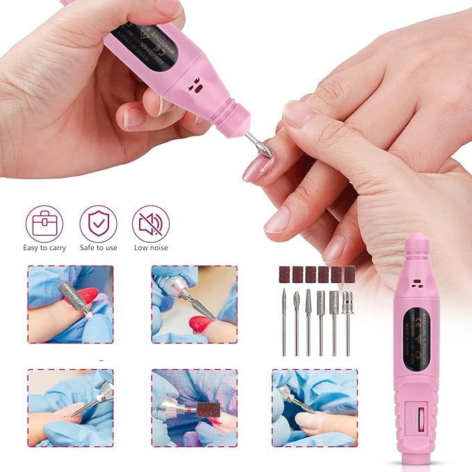 Nail Practice Hand for Acrylic Nails, Flexible Nail Hand Practice Training Kits, Rubber Fake Nail Hand to Practice Fake Nails with Nail Drill, Nail Dryer Lamp, 12 Colors Acrylic Powder Beginners Kit