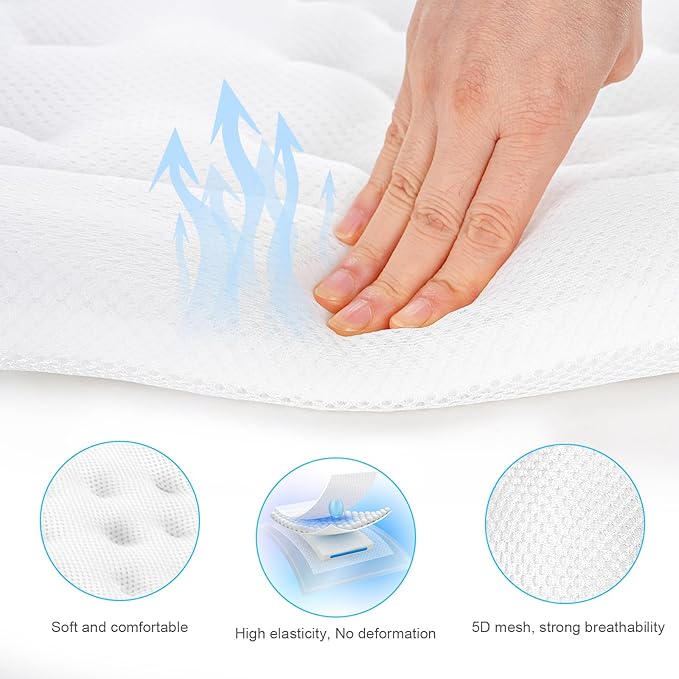Full Body Bath Pillow for Bathtub, Luxury Bath Gifts for Women, Tub Pillow for Bath for Headrest Neck and Back Support (White)