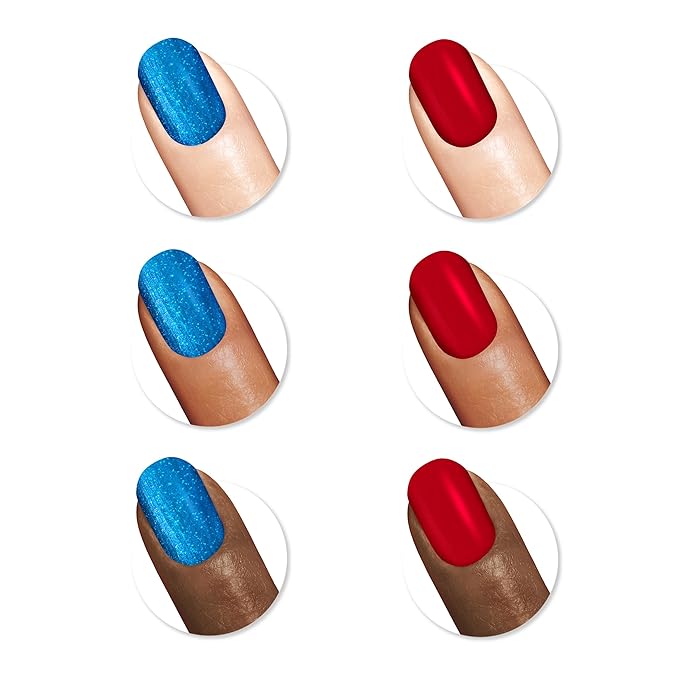 Sally Hansen Miracle Gel™ x Jared McCain, Trio Set, Long Lasting, Gel-Like Formula, No UV Lamp Needed, Blue and Red Nail Polish