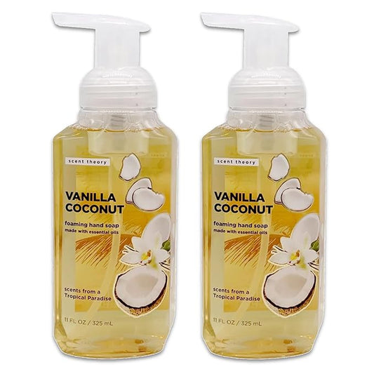 Scent Theory - Foaming Hand Soap - Made with Essential Oils - 11 Fl Oz - 2-Pack (Vanilla Coconut) - Mood-boosting Scents - Luxury-minded Hand Care Collection