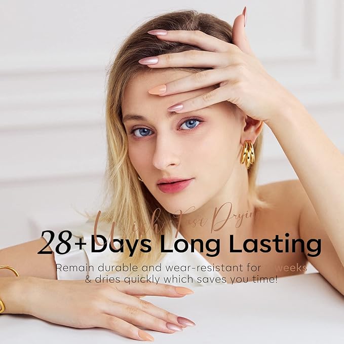 modelones Gel Nail Polish Set, 6 Colors Neutral Nude Gel Polish Skin Tone Cashmere Pink Glitter Nail Polish Bubble Bath Collection Starter Kit Soak Off All Season Soapnails Manicure DIY Salon Gift