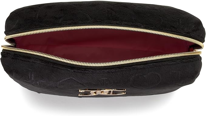 Juicy Couture Women's Cosmetics Bag - Travel Makeup and Toiletries Clutch Wedge Pouch, Black
