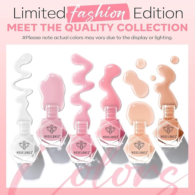 modelones Jelly Nail Polish, Summer 6 Colors Sheer Nude Pink Milky White Neutral Nude Nail polish Set Long Lasting Quick Dry Transparent Manicure DIY Nail Art Salon Home Gift for Women Girl