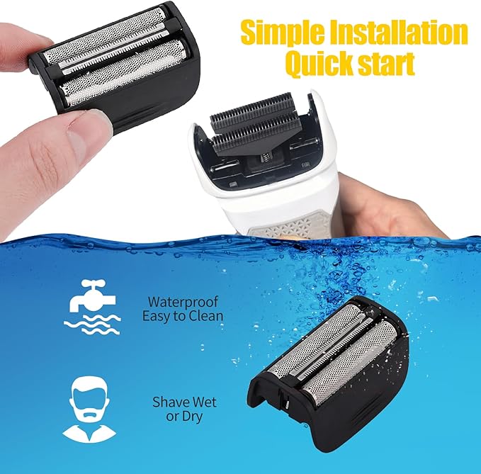 Replacement Head and Cutter Assembly Compatible with Remington PF7400, PF7500, and PF7600 Foil Shavers，2 PACK（BLACK）