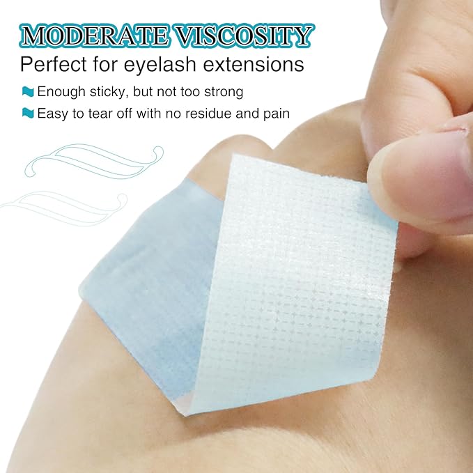 LZM Lash Tape for Eyelash Extensions,Silicone Gel Eyelash Tape for Lift/Make up, Latex Free Tape for Sensitive Skin Pain-Free Removal Breathable Lash Extensions Supplies(1in x 4yd, 2Rolls Blue)